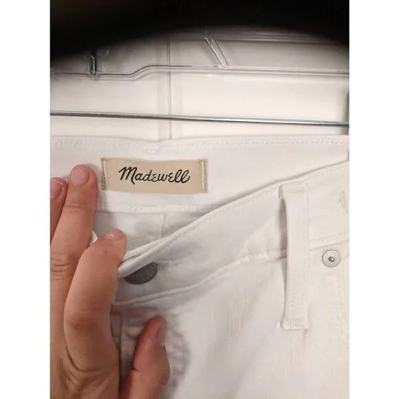 Madewell Women's White Stovepipe High Rise Stretch Ankle Jeans Size 33 NWT