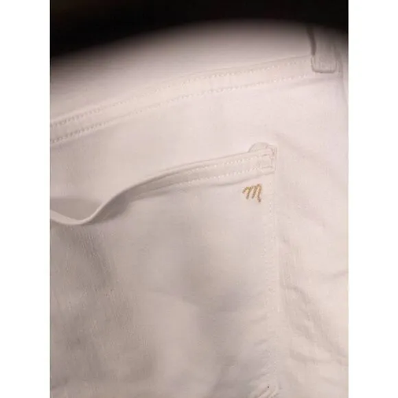 Madewell Women's White Stovepipe High Rise Stretch Ankle Jeans Size 33 NWT