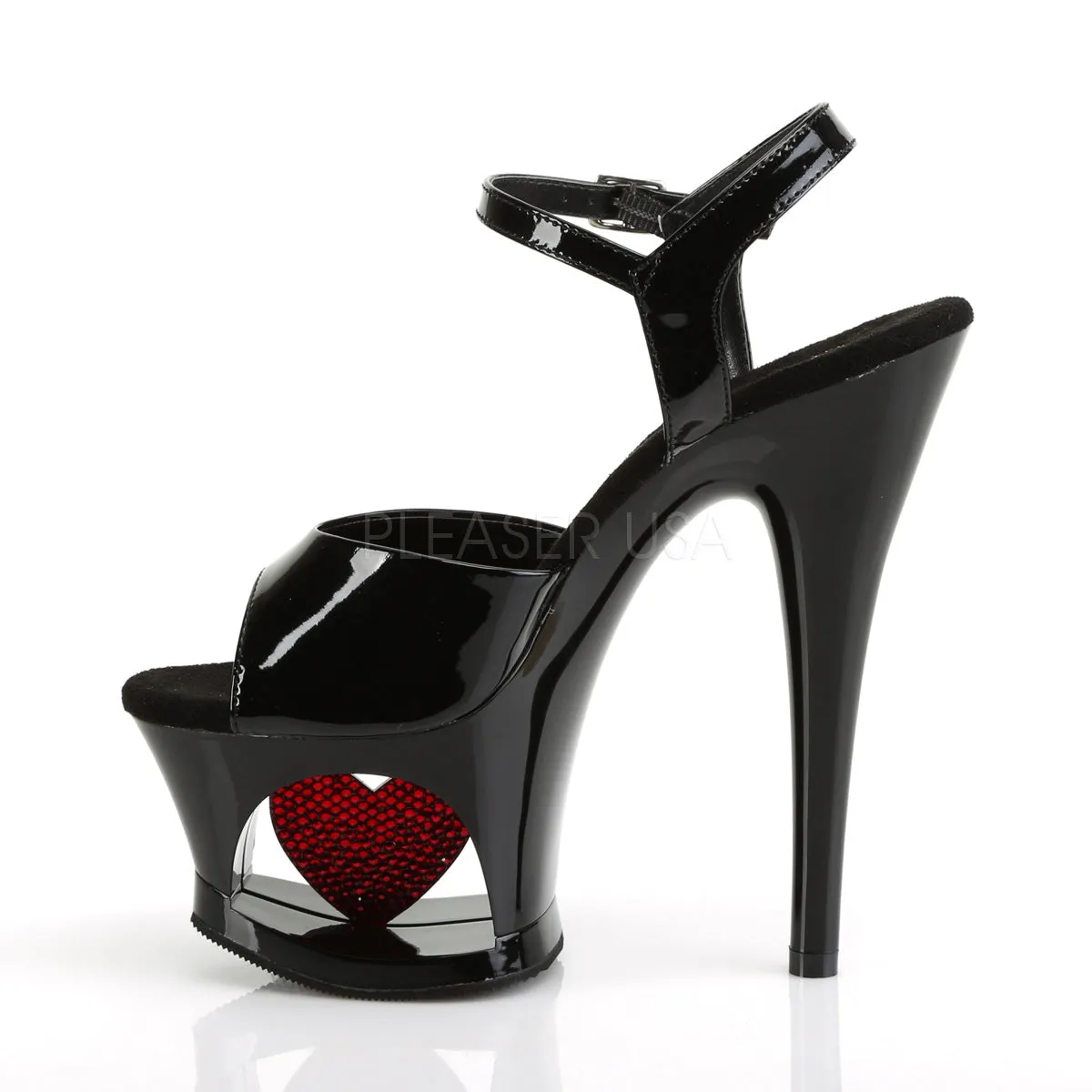 MOON-709HRS  Black Patent/Black-Red
