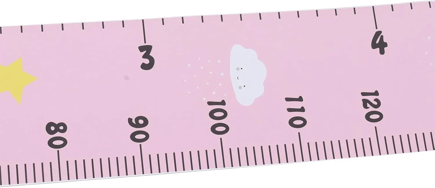 NEW Baby Growth Height Chart, Accurate Baby Height Growth Chart Ruler Removable Canvas Wall Hanging Measurement Chart for Home (Pink Cloud)