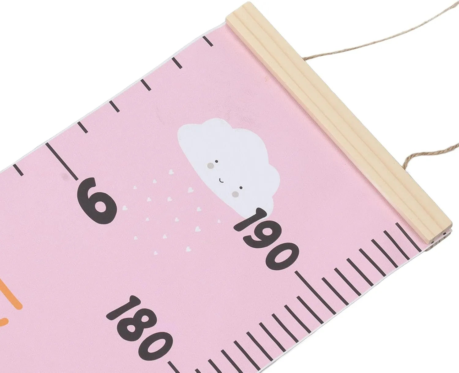 NEW Baby Growth Height Chart, Accurate Baby Height Growth Chart Ruler Removable Canvas Wall Hanging Measurement Chart for Home (Pink Cloud)