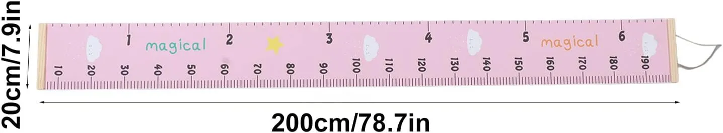 NEW Baby Growth Height Chart, Accurate Baby Height Growth Chart Ruler Removable Canvas Wall Hanging Measurement Chart for Home (Pink Cloud)