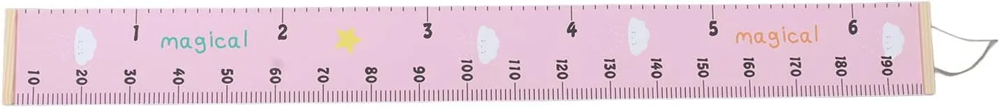 NEW Baby Growth Height Chart, Accurate Baby Height Growth Chart Ruler Removable Canvas Wall Hanging Measurement Chart for Home (Pink Cloud)