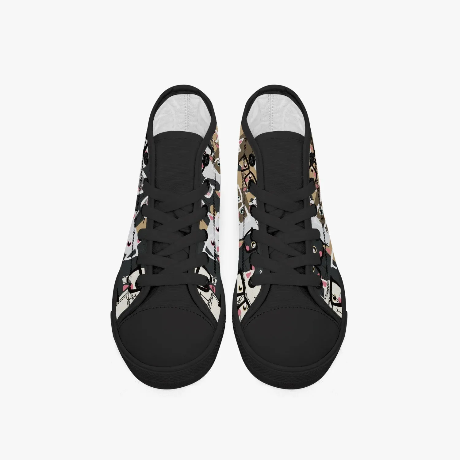 niche era. Girl's High-Top Canvas Shoes-Black