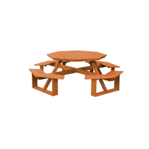 Octagonal 8 - Person 98" Long Picnic Table A&L Furniture Color: Cedar Stain