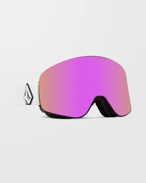 Odyssey Matte White Goggle ( Bonus Lens - Yellow) - Pink Chrome