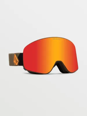 Odyssey Military/Gold Goggle (  Bonus Lens - Yellow) - RED CHROME