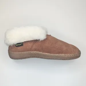 Old Friend Footwear Bootee Slipper sheepskin tan suede leather women's size 7