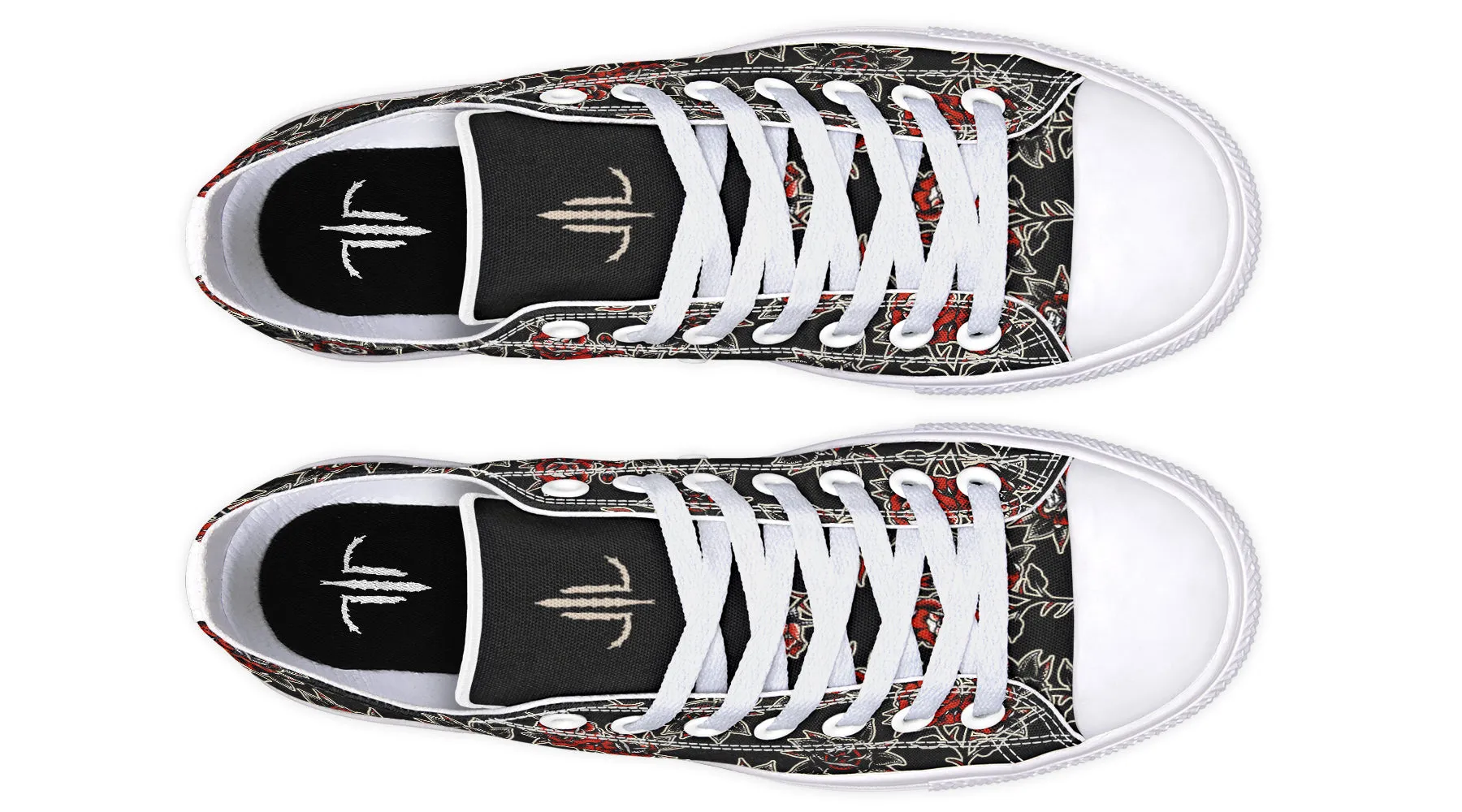 Pattern Rose Low Tops