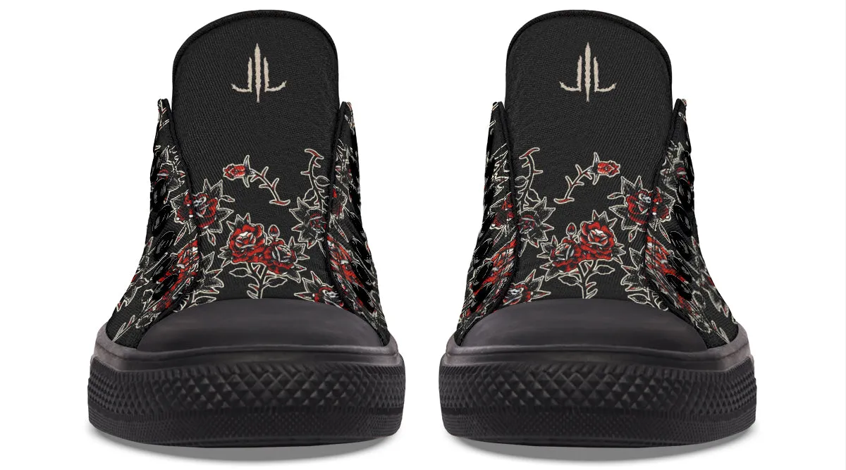 Pattern Rose Low Tops