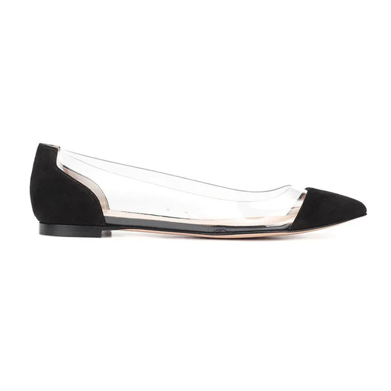 Pointed Personality Transparent Pointed Shallow Mouth Flat Shoes
