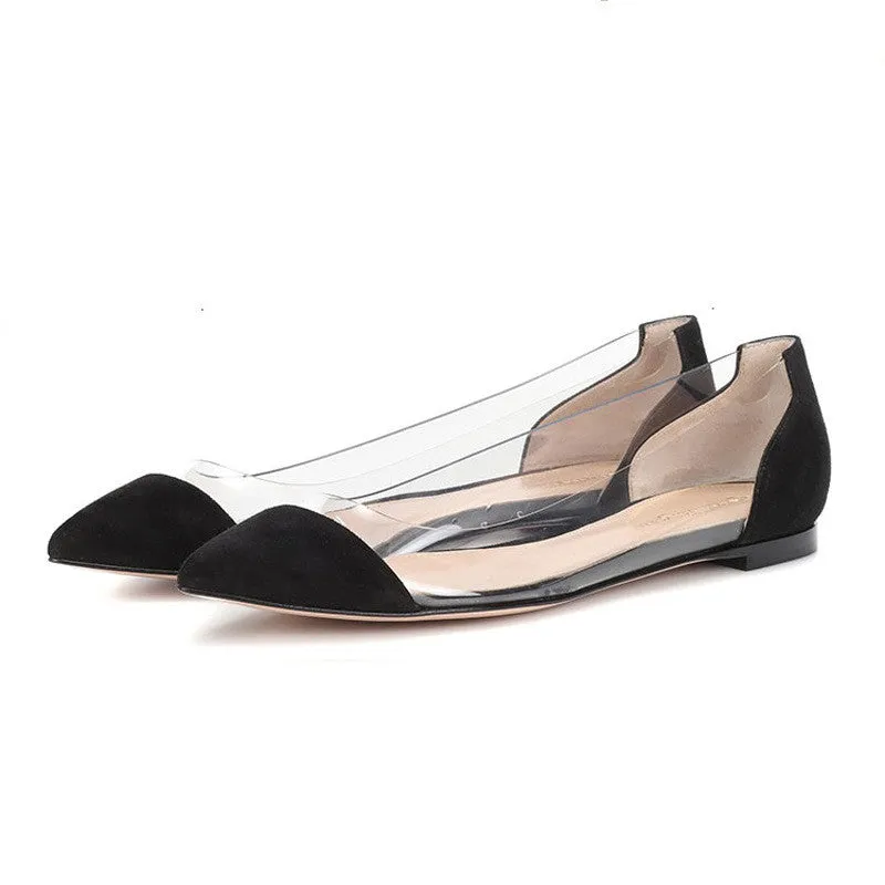 Pointed Personality Transparent Pointed Shallow Mouth Flat Shoes