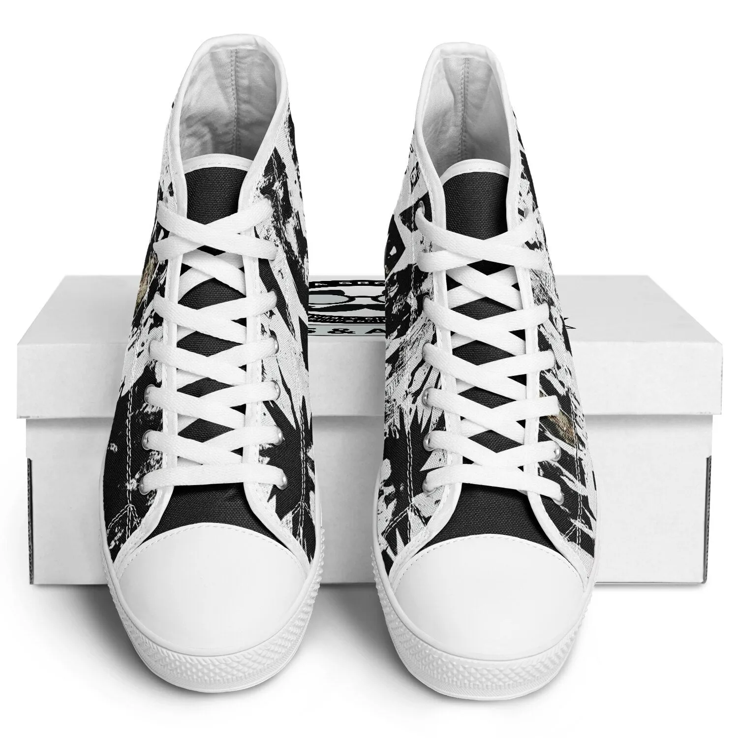 Post-Punk Gen X Aesthetic - Urban Peak High Top Shoes (white details)