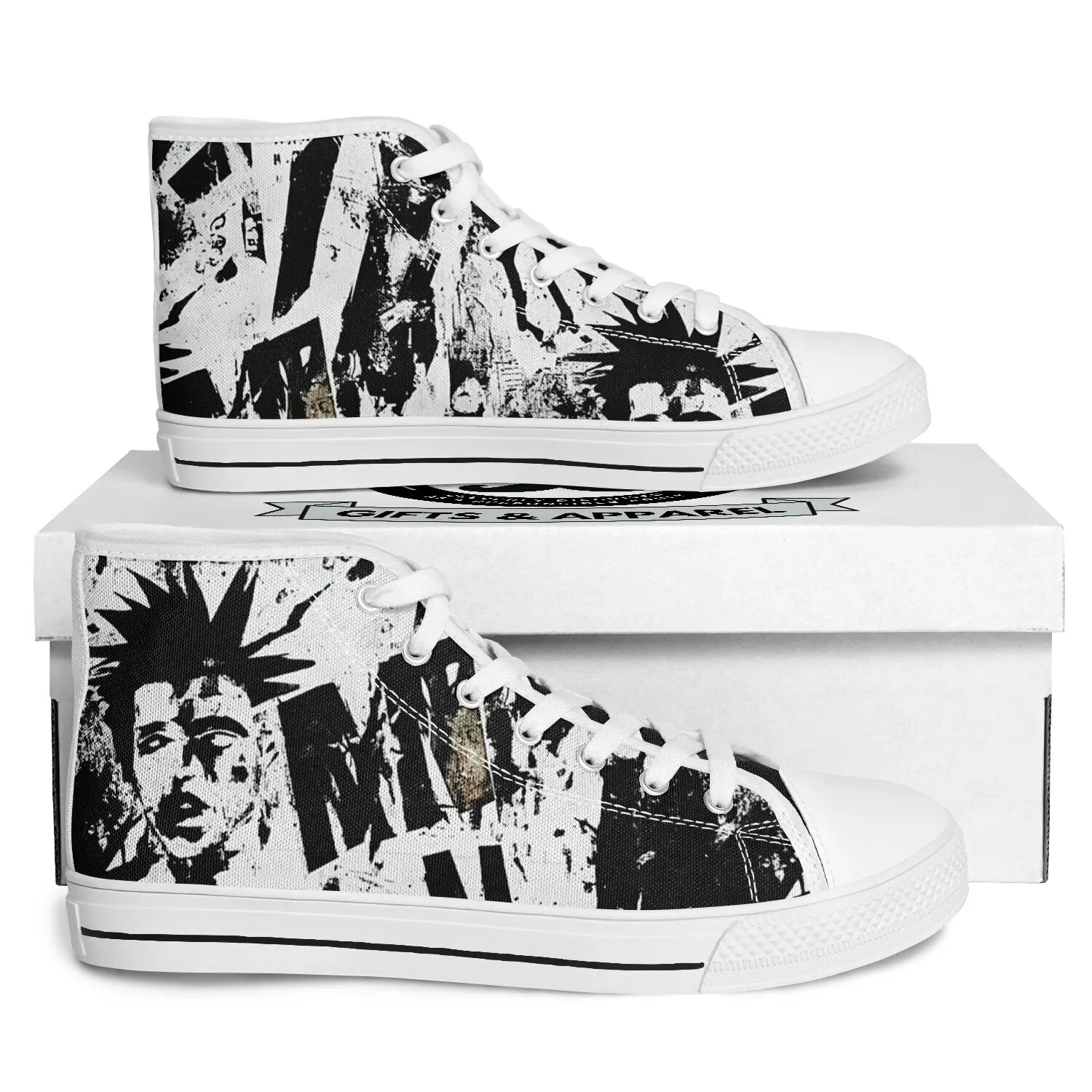 Post-Punk Gen X Aesthetic - Urban Peak High Top Shoes (white details)