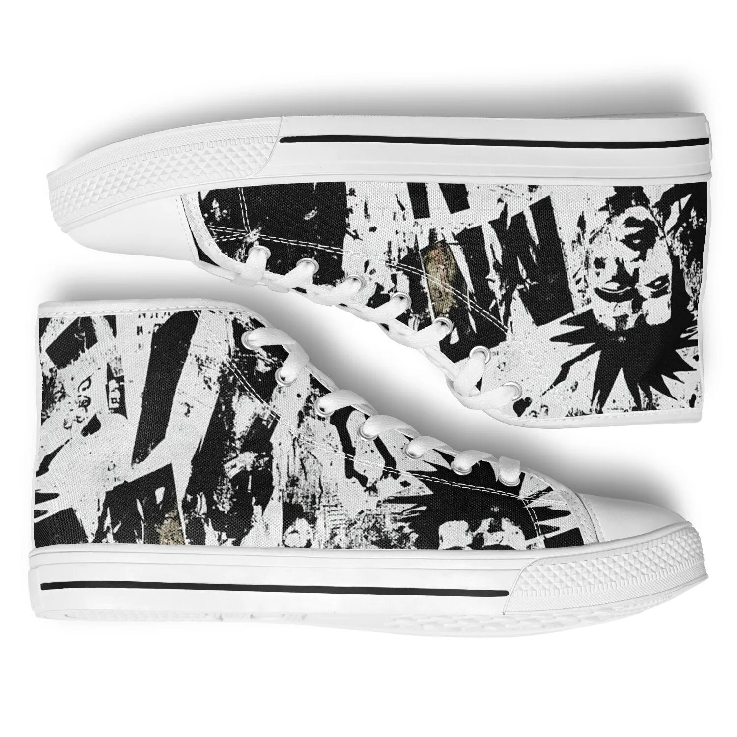 Post-Punk Gen X Aesthetic - Urban Peak High Top Shoes (white details)