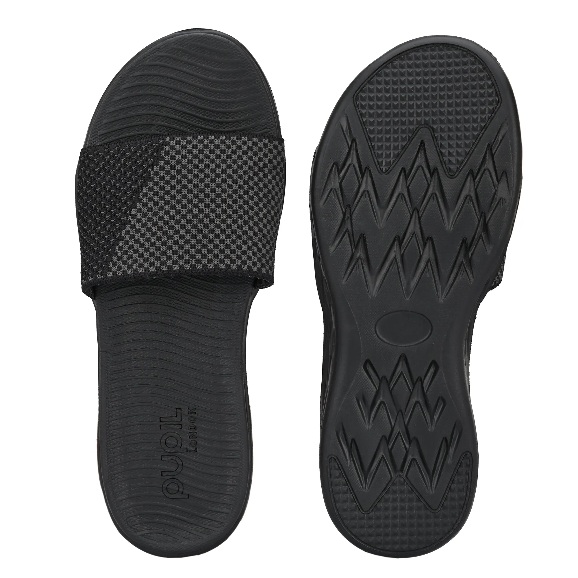 Pupil London Women's KENT-104, Flip-Flop, Black & Grey