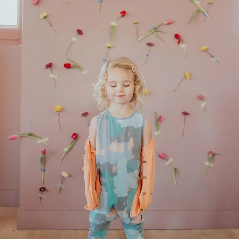 RAGS Tank Capri Hip Pocket Romper - Painterly Swatches Easter