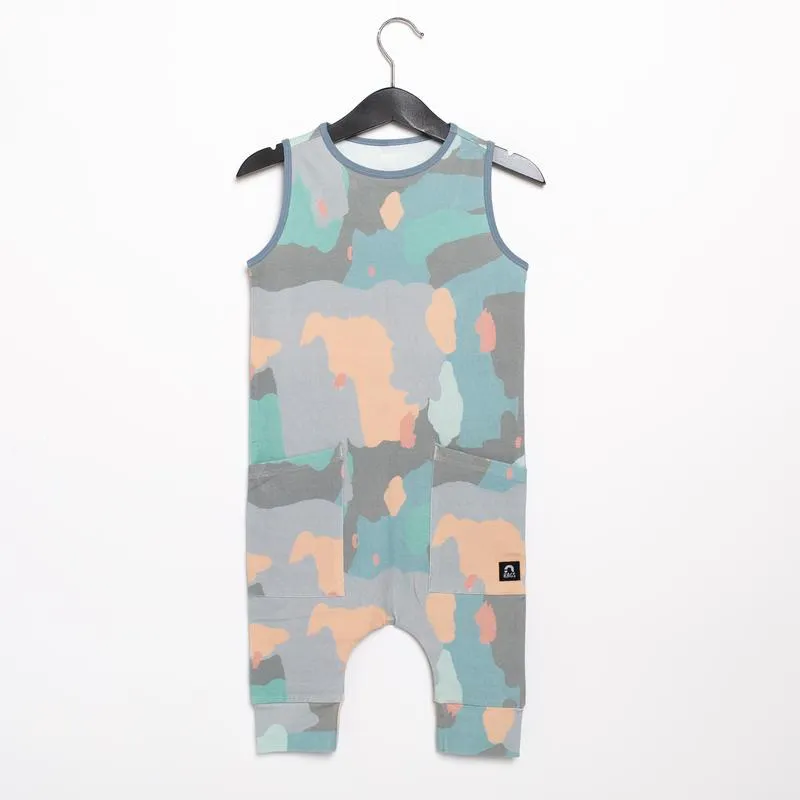 RAGS Tank Capri Hip Pocket Romper - Painterly Swatches Easter
