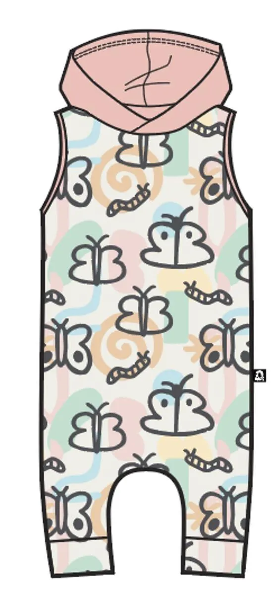 RAGS Tank Hooded Capri Rag Romper - Butterfly Doodles