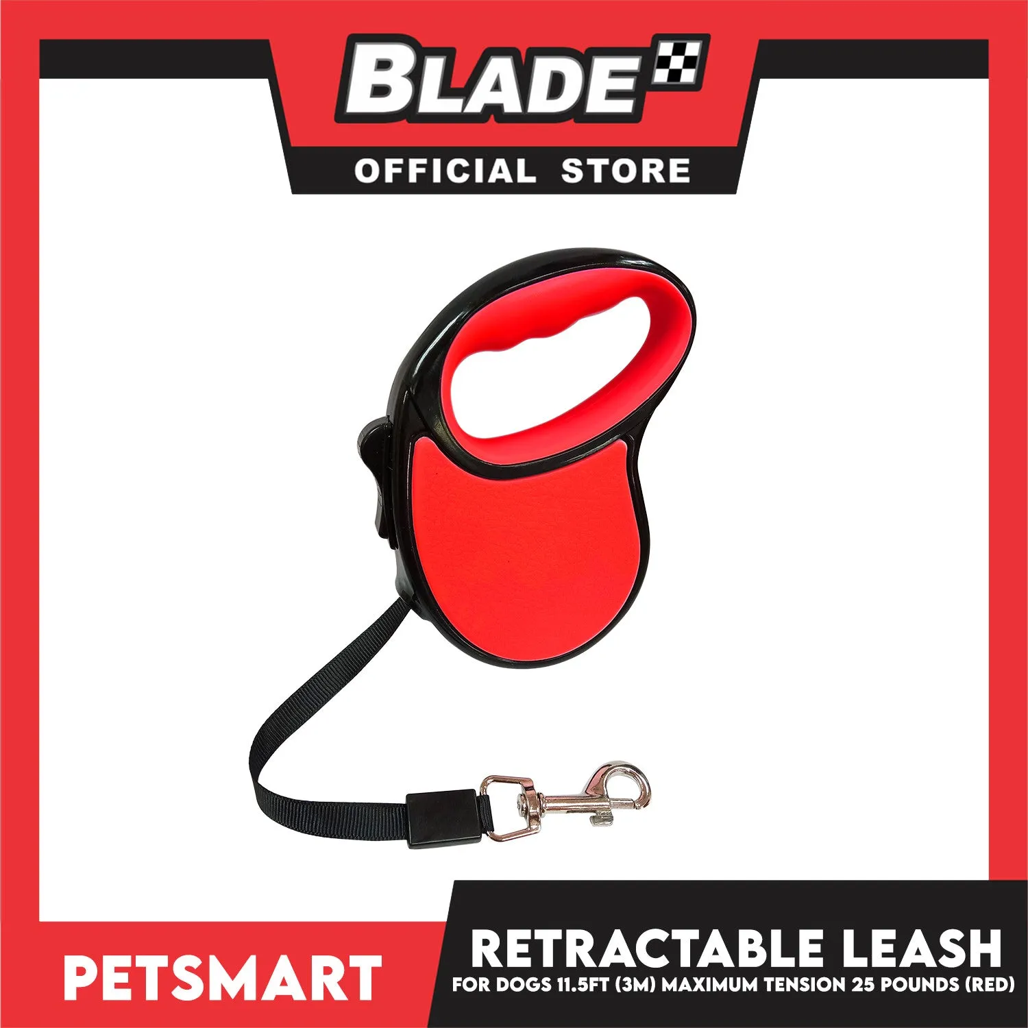Retractable Leash for Dogs 11.5ft (3M) Maximum Tension 25pounds (Red)