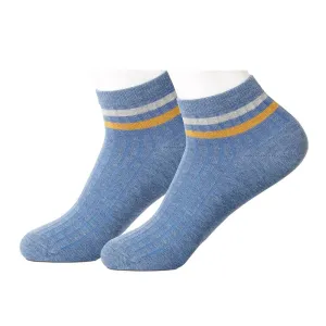 Ribbed Blue Ankle Women's Socks