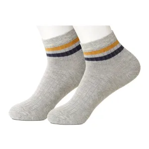 Ribbed Grey Ankle Women's Socks