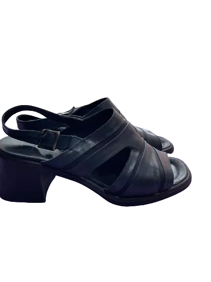 Rinaldi Navy Blue Chunky Heel Ankle Strap Shoes