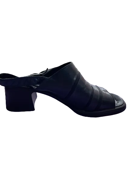 Rinaldi Navy Blue Chunky Heel Ankle Strap Shoes