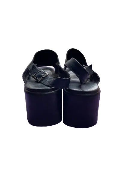 Rinaldi Navy Blue Chunky Heel Ankle Strap Shoes