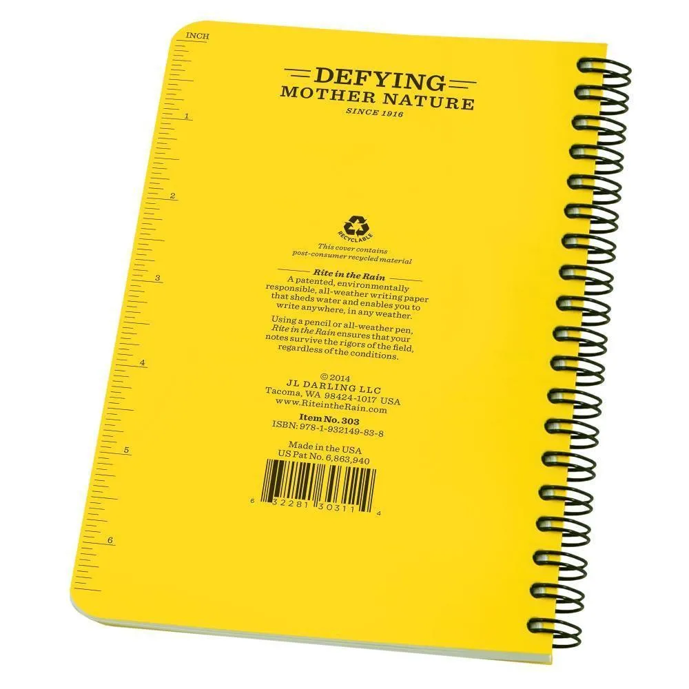Rite in the Rain 303, All-Weather Transit Polydura Notebook, 117mm x 177mm