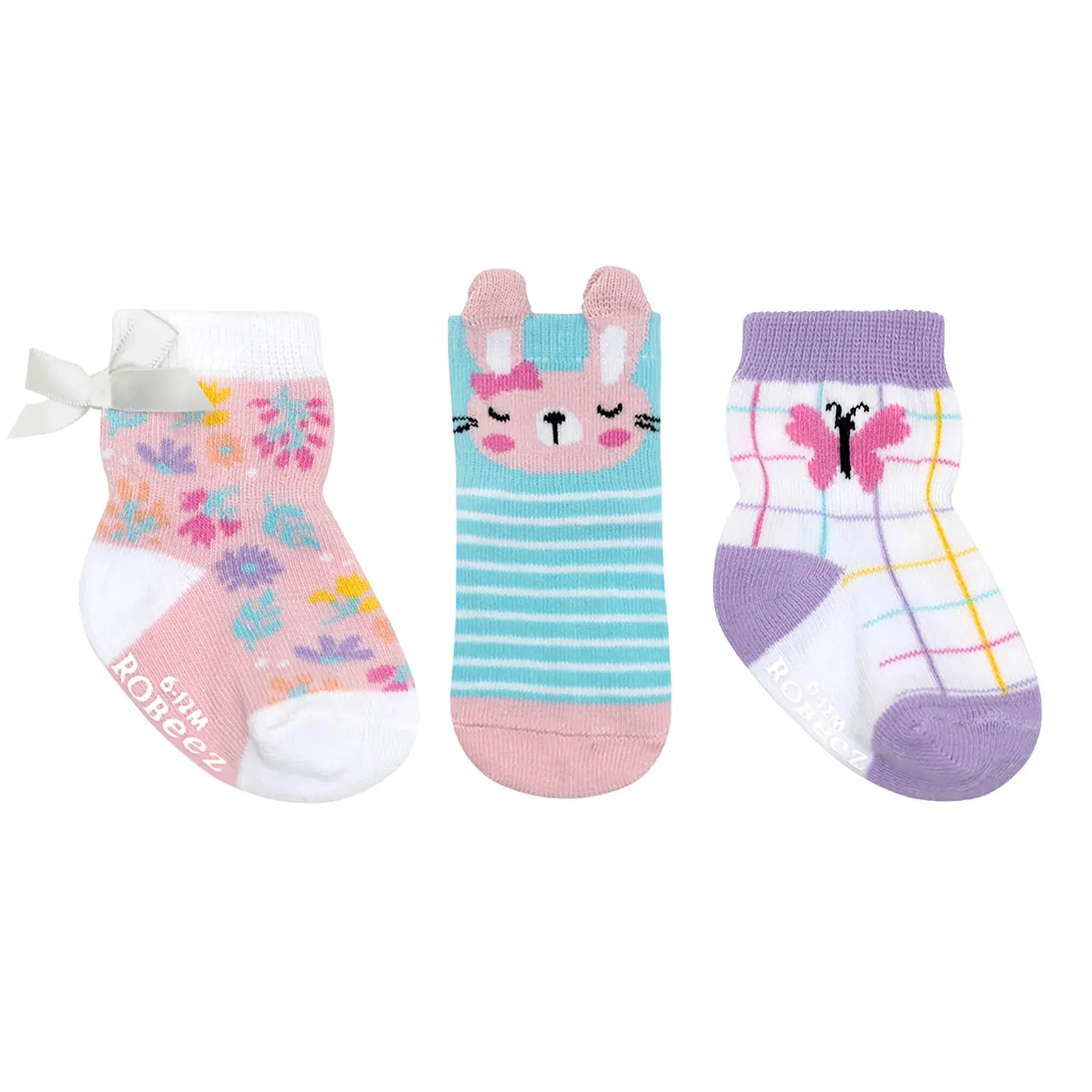Robeez Baby Girls Kick-Proof Socks - Sweet Bunny