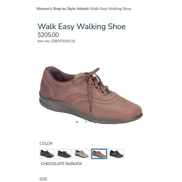 SAS Women's sz 7.5 Walk Easy Walking Shoe Diabetic Medicare Comfort