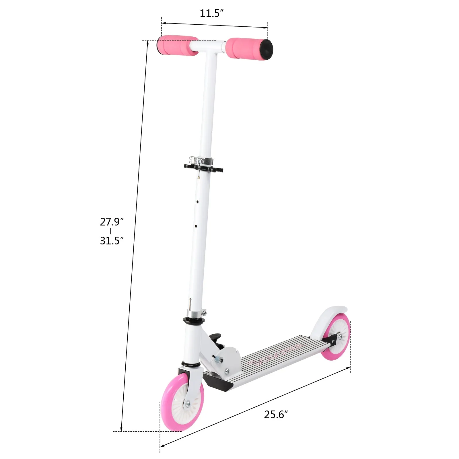 Scooter for Teens,3 Height Adjustable Easy Folding Pink