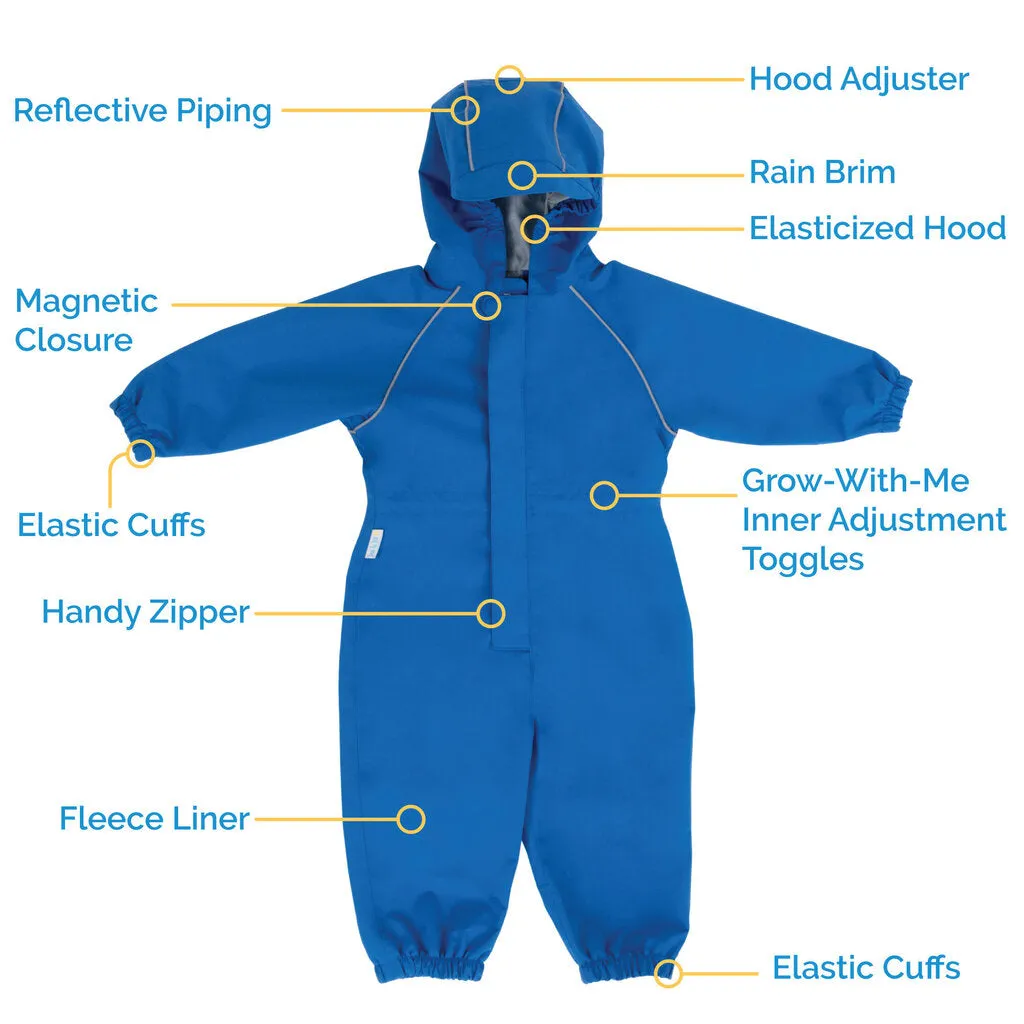 Size 5: Jan & Jul SUMMER CAMP Cozy Dry Waterproof Zip Up Fleece Lined Rain Suit NEW