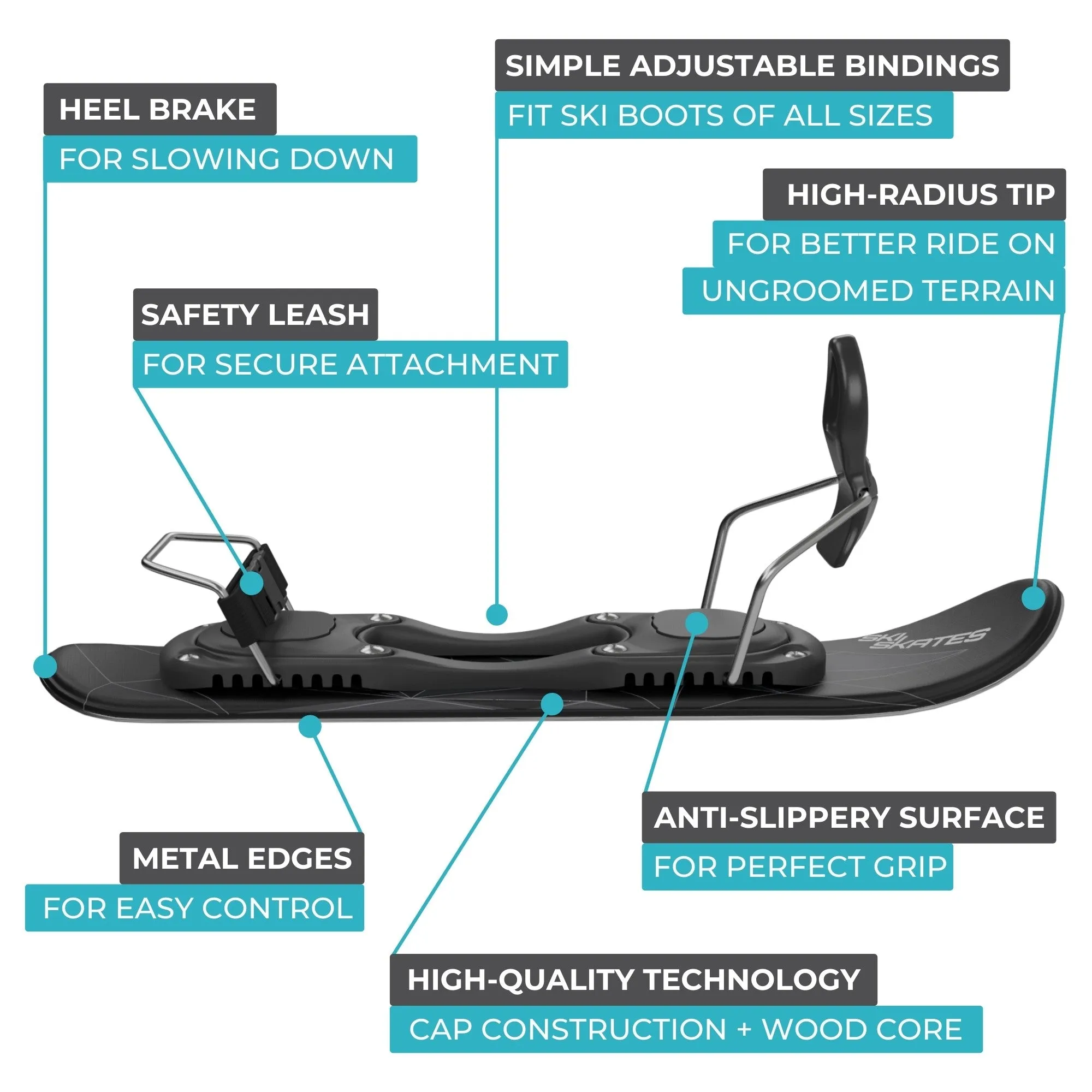 Skiskates by Snowfeet* | 44 CM | Snowblades Skiblades