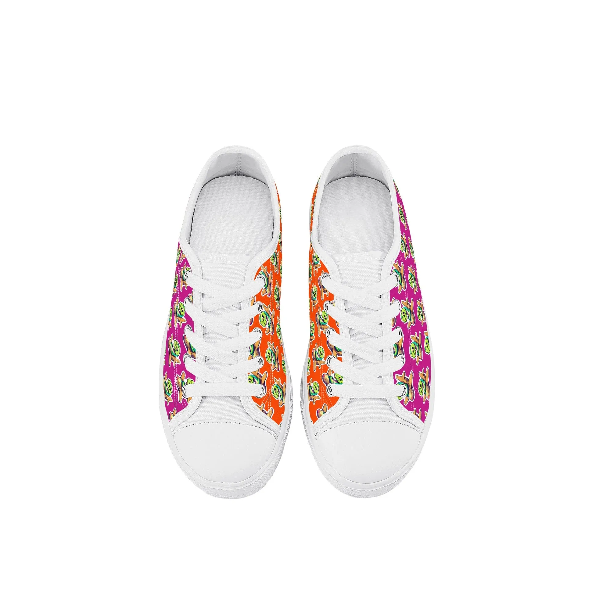 Snake On A Plane Kids Low Top Canvas Shoes