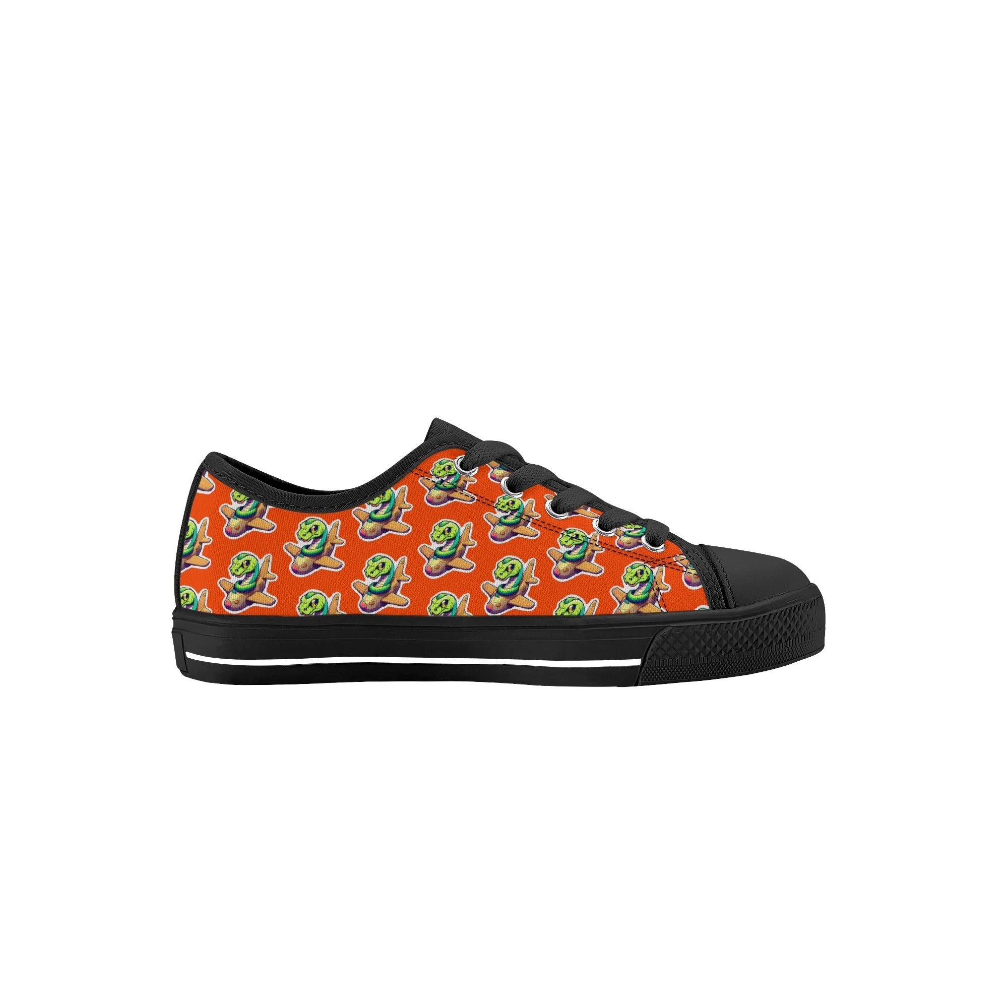 Snake On A Plane Kids Low Top Canvas Shoes