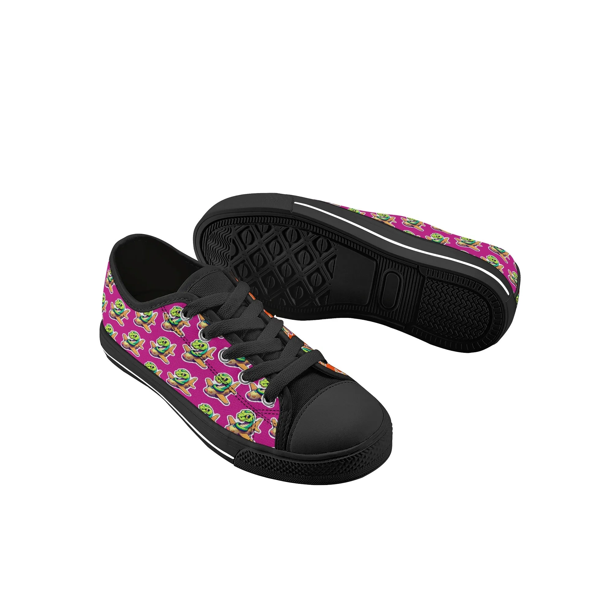 Snake On A Plane Kids Low Top Canvas Shoes