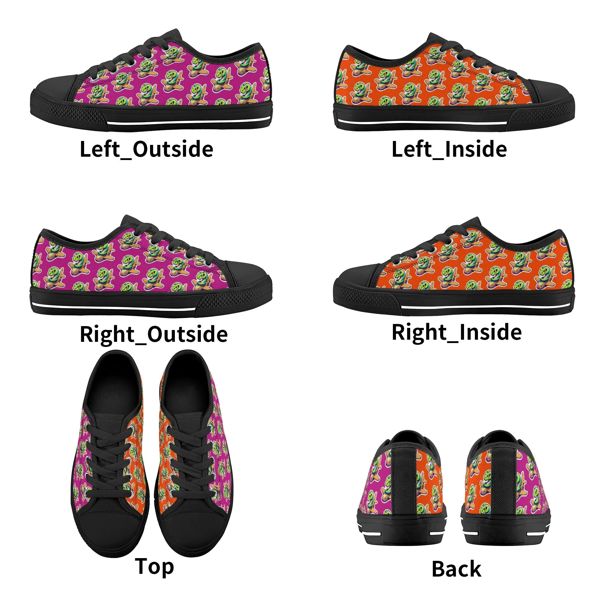 Snake On A Plane Kids Low Top Canvas Shoes