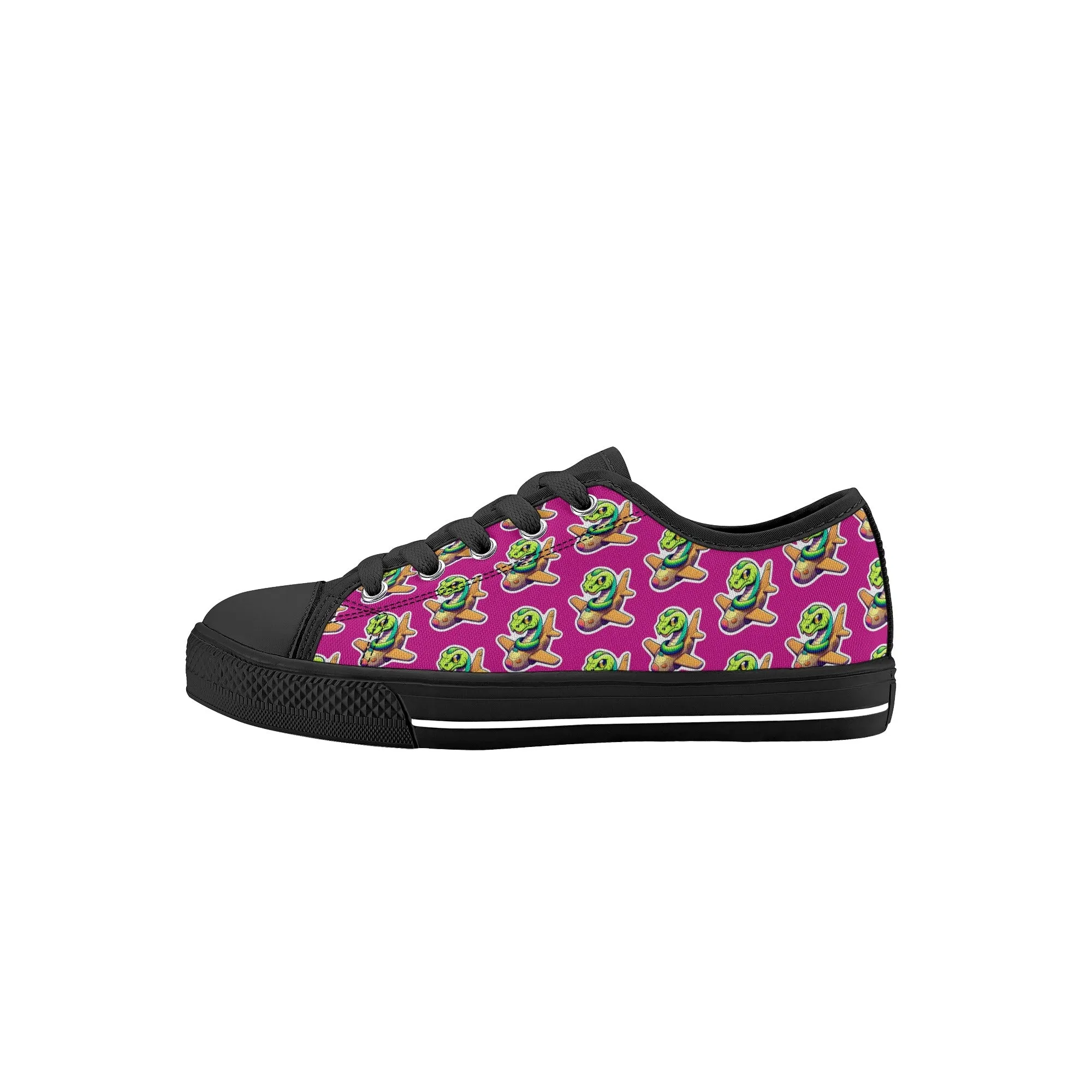 Snake On A Plane Kids Low Top Canvas Shoes