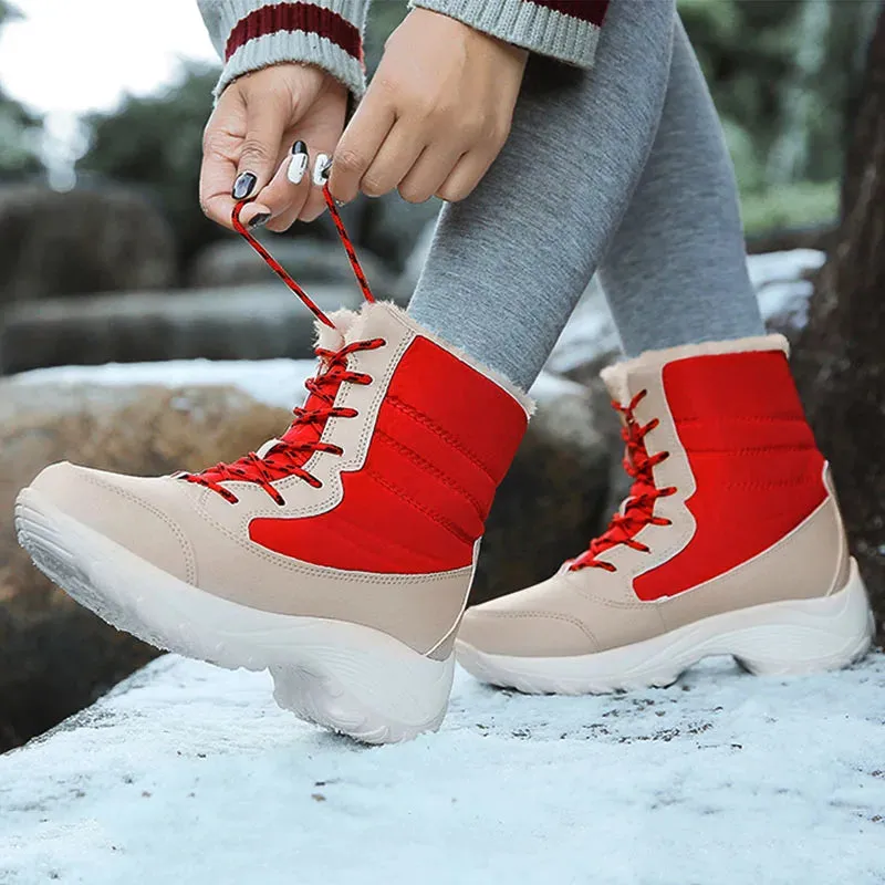 Snow Women's Boots Lightweight Woman Shoes Platform Shoes Women Plush Mid High Boots New Botas Mujer Winter Ladies Boots