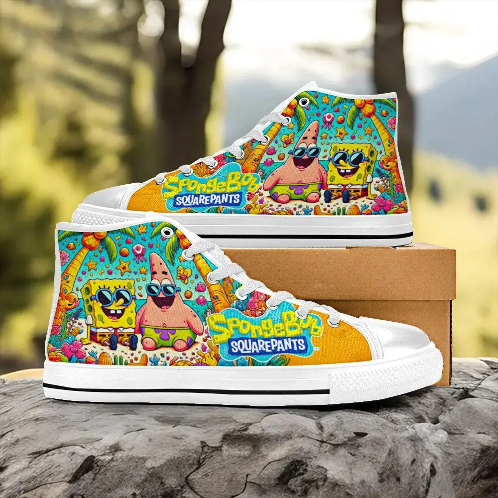 Spongebob Squarepants Patrick Shoes High Top Sneakers for Kids and Adults