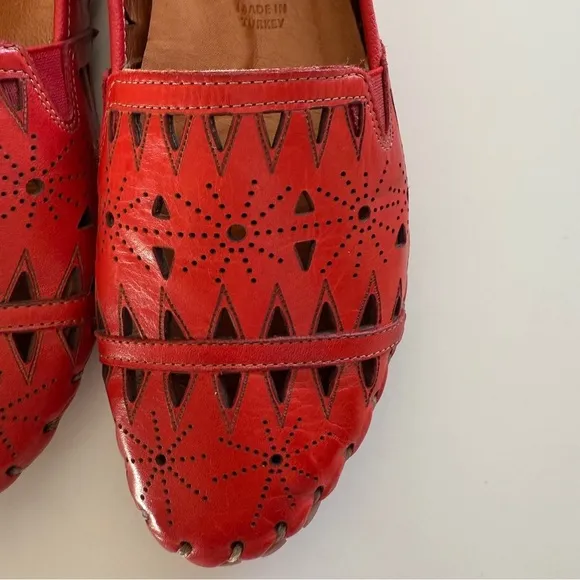Spring Step- Red Leather Fusaro Loafer-Eyelet-Comfort-Spring- Women’s 37