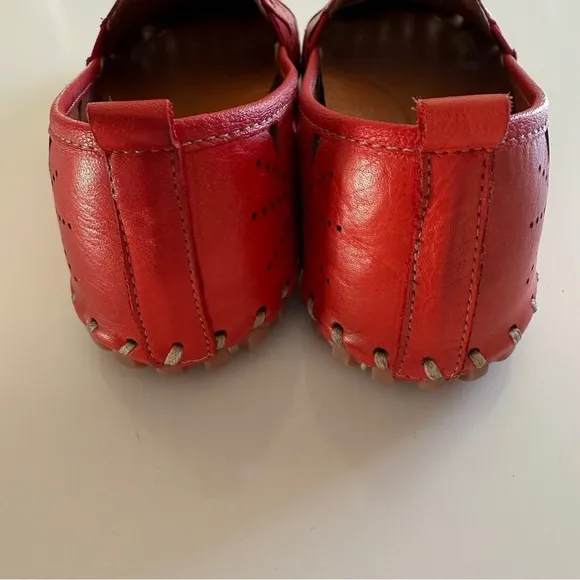 Spring Step- Red Leather Fusaro Loafer-Eyelet-Comfort-Spring- Women’s 37