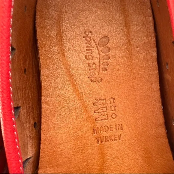 Spring Step- Red Leather Fusaro Loafer-Eyelet-Comfort-Spring- Women’s 37
