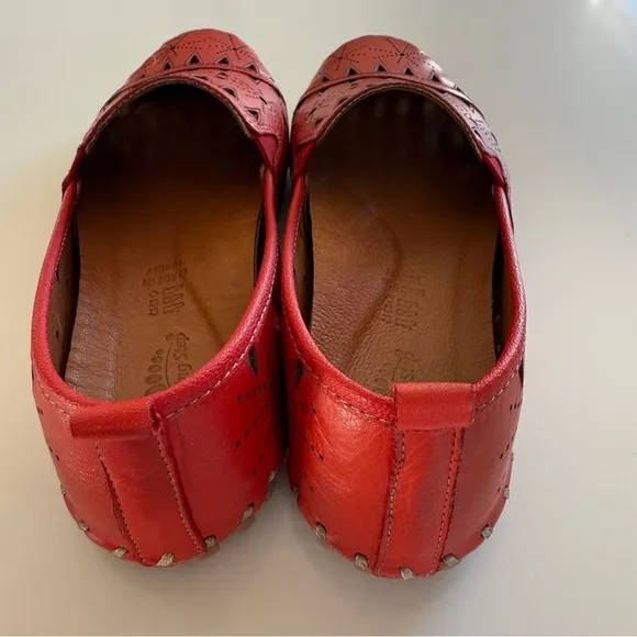 Spring Step- Red Leather Fusaro Loafer-Eyelet-Comfort-Spring- Women’s 37