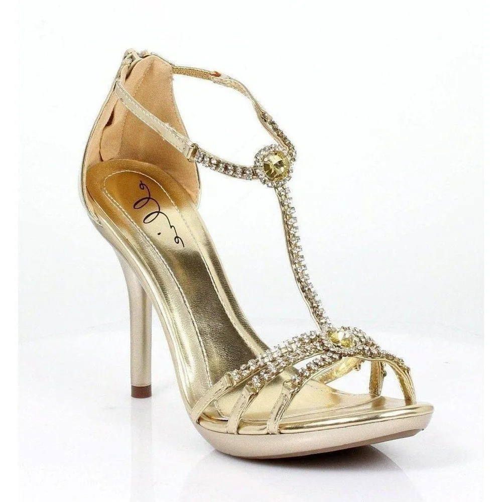 SS-431-DARLING Sandal | Gold Faux Leather