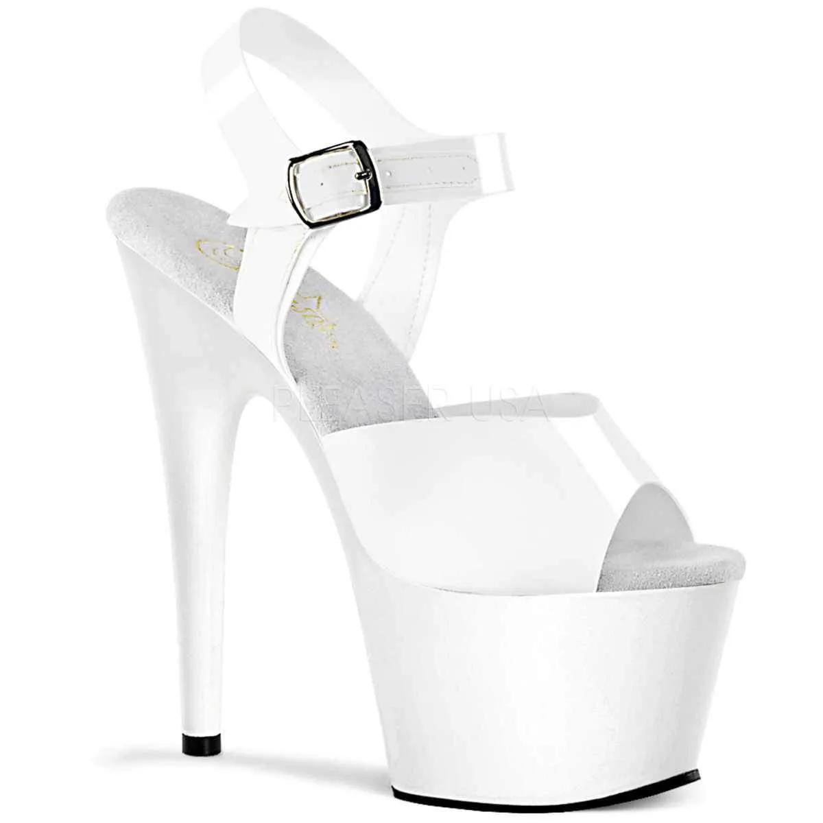 SS-ADORE-708N Platform Sandal | White Faux Leather