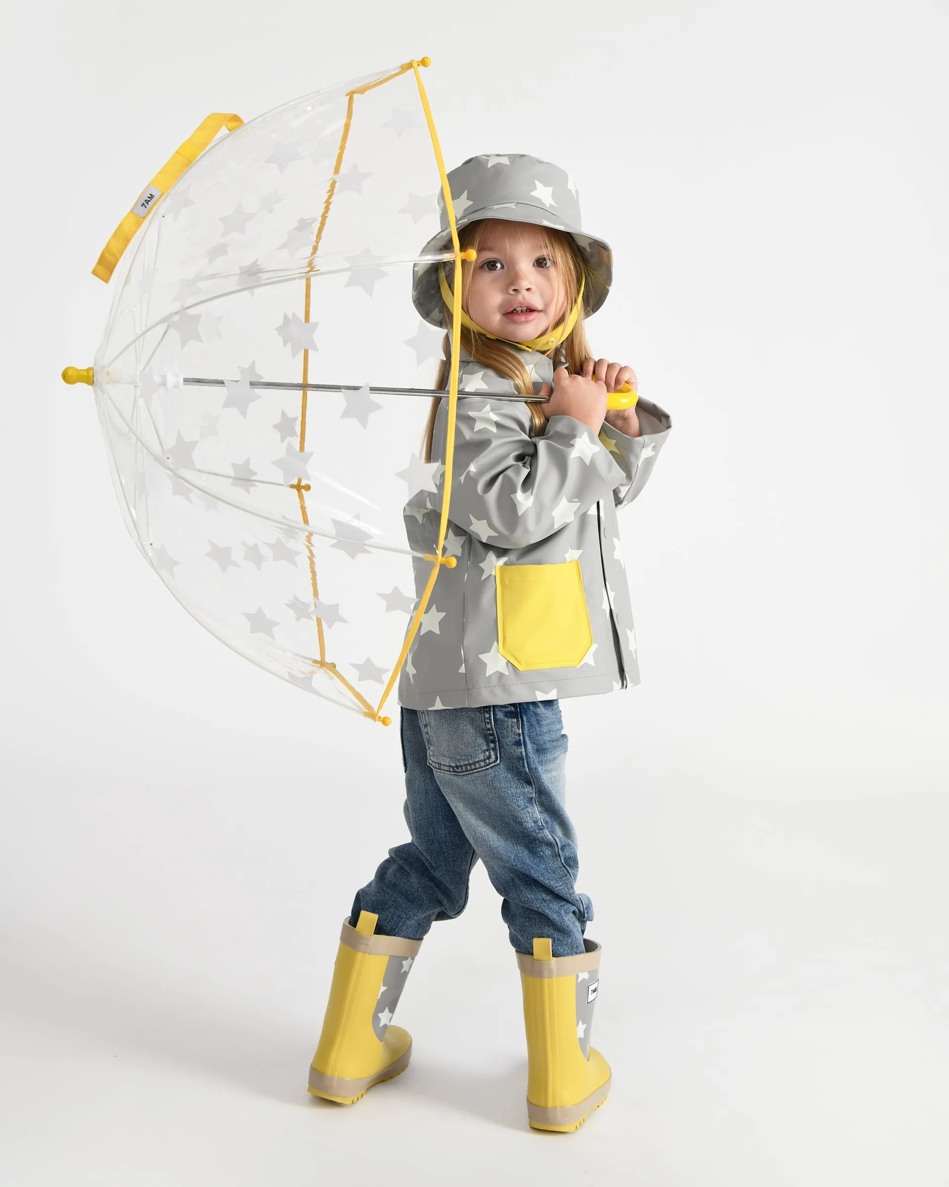 Star Yellow Print Umbrella