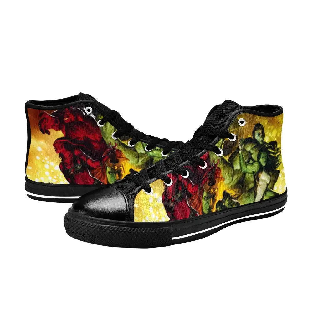 The Incredible Hulk Comic Shoes High Top Sneakers for Kids and Adults
